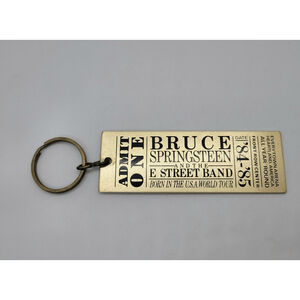 Bruce Springsteen Metal Gold Ticket Keychain